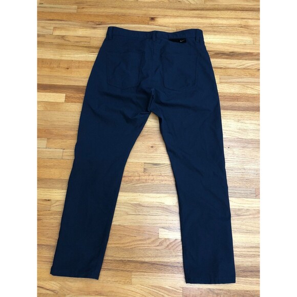 Nike Dri-Fit Golf Pant Men 32x30 Blue Logo Graphic Slim Fit Skinny Leg Polyester - Picture 2 of 10
